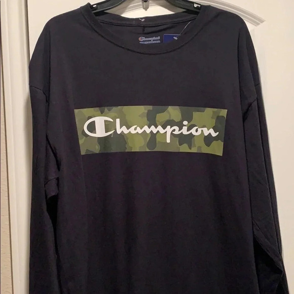 Champion Long Sleeve Camouflage T-Shirt Screenprint Big Tall - Picture 3 of 10